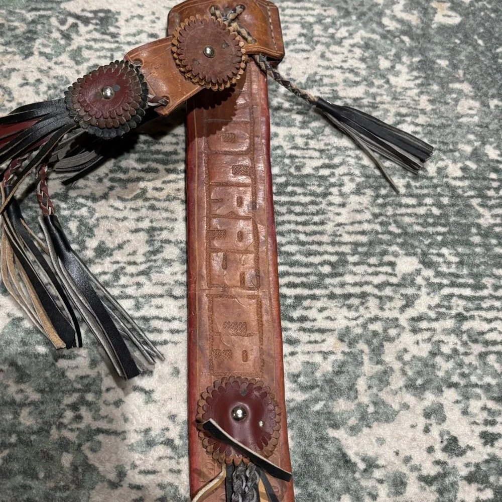 Vintage Montero Honduras Machete w/ Leather Sheath & Decorative Tassels